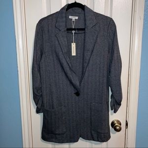 Max Studio Ruched Sleeve Blazer Grey Size L